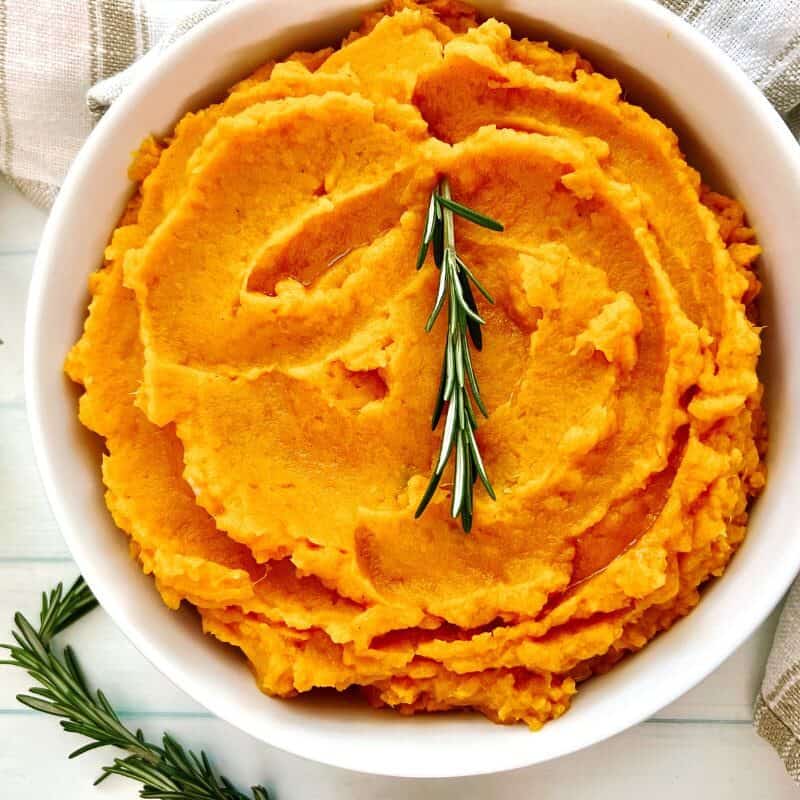 Vegan Mashed Sweet Potatoes with Rosemary